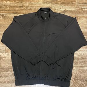 Footjoy 1/4 Zip Pullover Mens Large Black Windbreaker Performance Golf Jacket